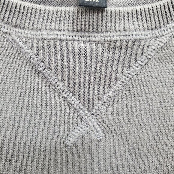 J. Crew Men's Slate Gray 100% Cotton Knit Crew Neck Banded Preppy Sweater Size L - Picture 4 of 7